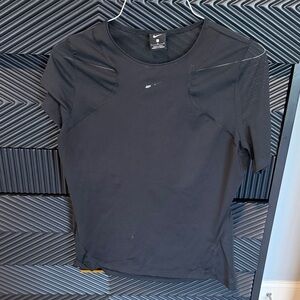 Nike Black Short Sleeve Athletic Tee with White Swoosh